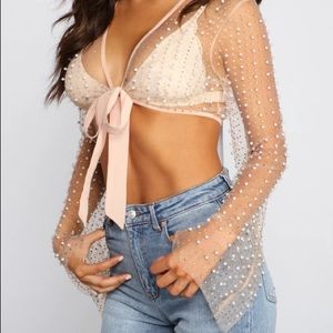 Pearled crop top